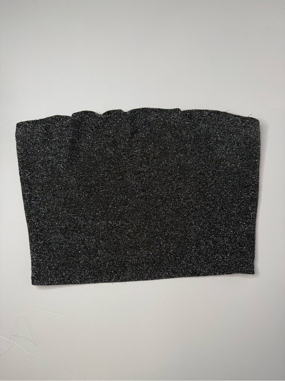 Charlotte Russe Black Sparkle Strapless Crop Top